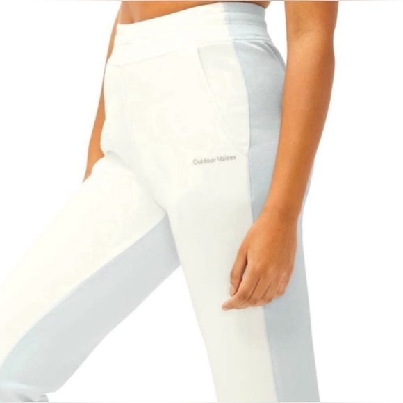 *NWT* Outdoor Voices Soft Cotton Jogger Dove Blue Bone Color Block Size XS - Picture 7 of 11
